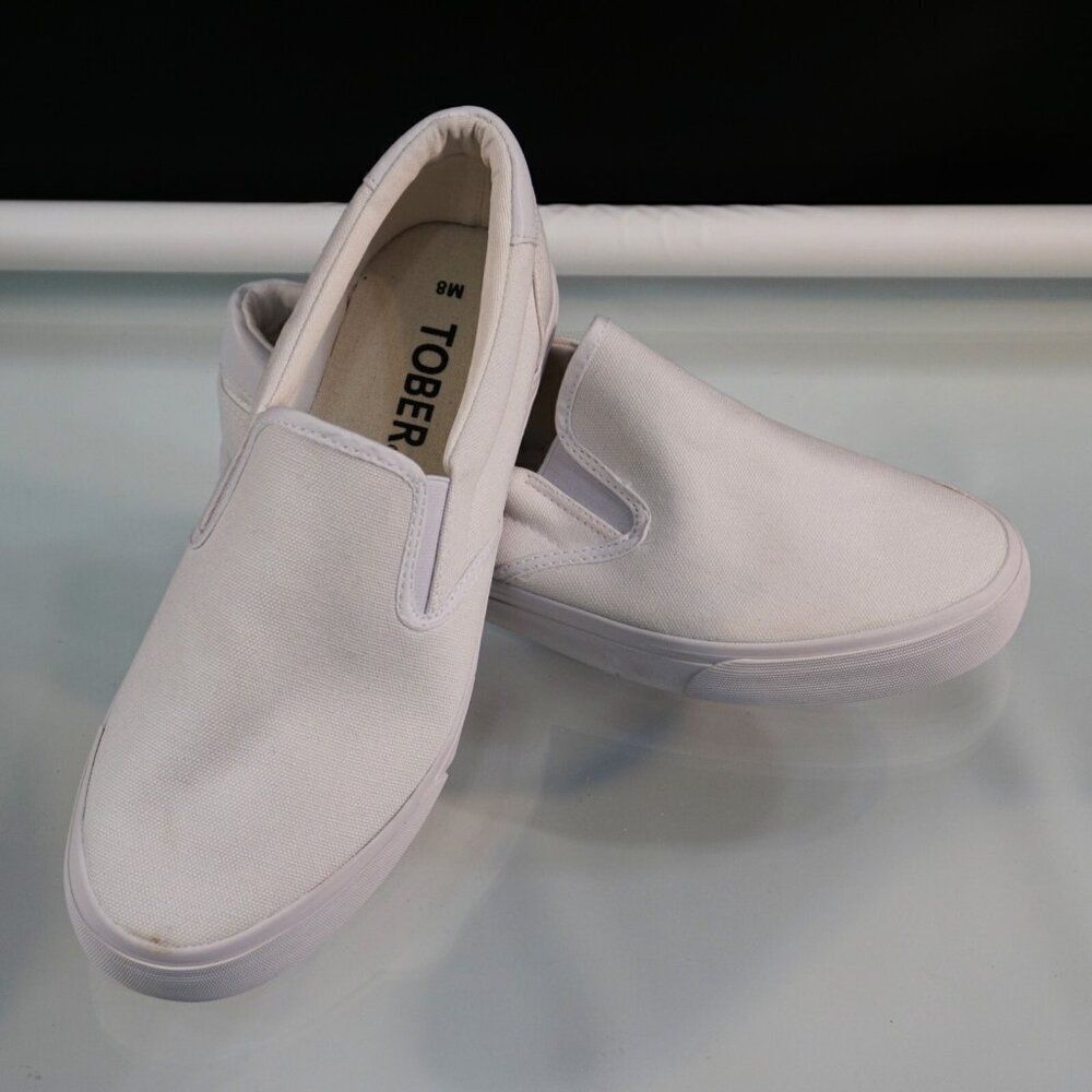 New TOBER Mens Casual Slip-on Loafers Size 8 Boat Shoes Canvas Low Walking Shoes
